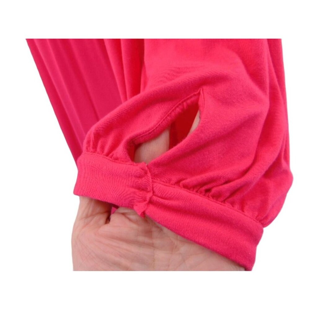 Cupio Womens Pink Draped Off Shoulder Knit Dress XL Viscose Stretch 3/4 Sleeve - Picture 6 of 8